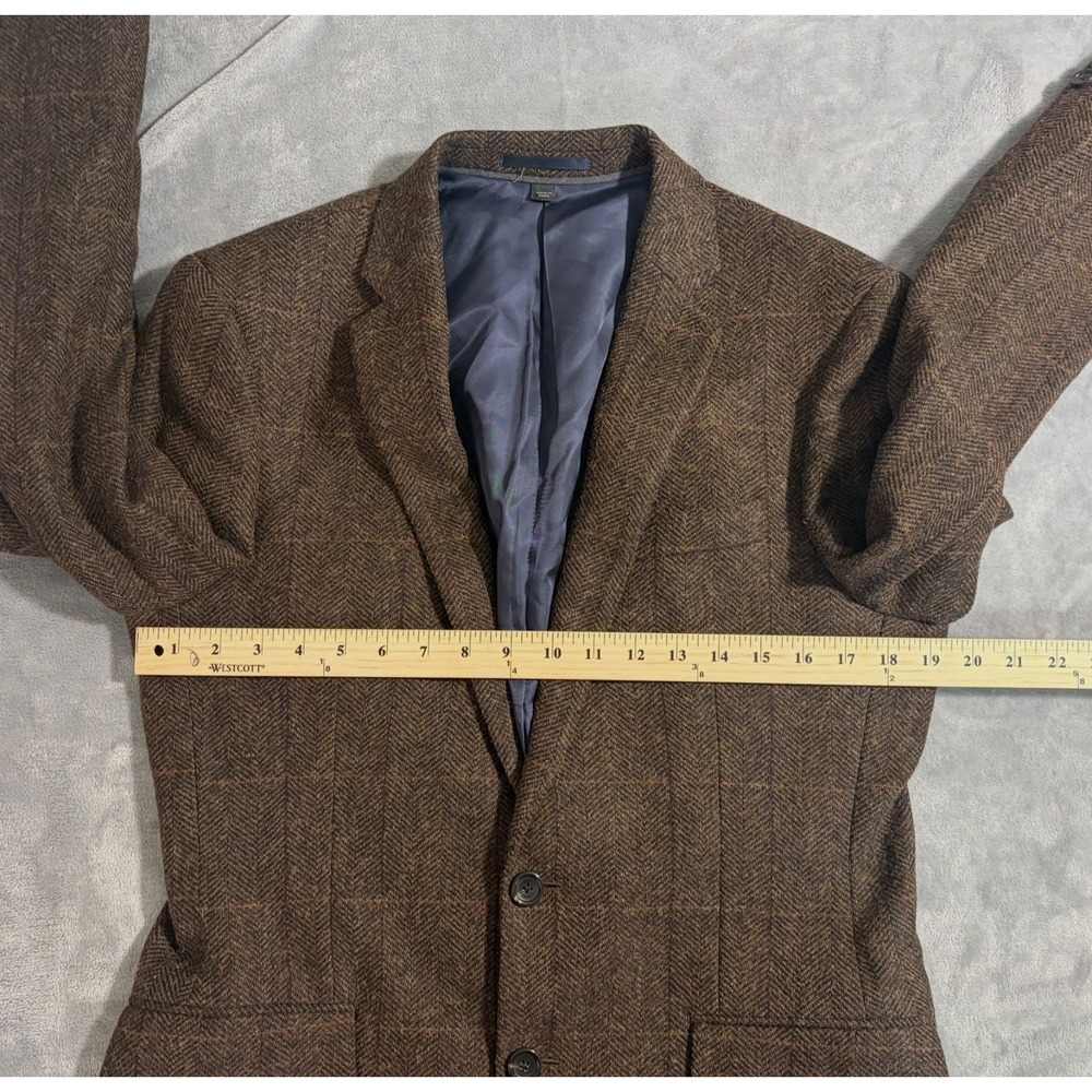 J Crew Ludlow Moon 2 Piece Suit Mens 38S Brown Tweed Blazer Coat Pants Plaid - Picture 8 of 16